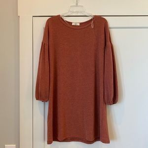 Burnt orange sweater dress